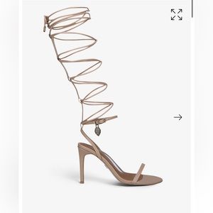 New Kurt Geiger Shoreditch wrap-tie heeled leather gladiator sandals